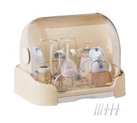 Baby Bottle Storage | Nursing Bottle Storage Box Drying Rack with Cover | Dustproof Container Case for Pacifier Cutlery Daily Nursery Travel Countertop Cabinet Home