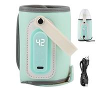 Baby Bottle Warmer, 21W Quick Charging Bottle Warmer for Breastmilk, Insulation Bottle Warmer with Adjustable Temp Control ＆ Display for Outdoor Travel