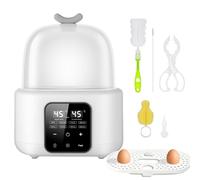 Baby Bottle Warmer, 6-in-1 Milk Warmer with Temp Control Fast Warming for Breastmilk & Formula Bottle Warmer with LCD Digital Screen Portable Suitable for Travel and Home Use(Fits 2 Bottles)