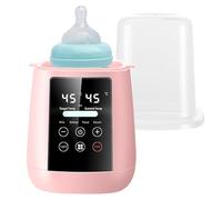 Baby Bottle Warmer, 6-in-1 Multi-Functional Fast Bottle Warmer, BPA-Free Baby Food Milk Heater & Defroster for Formula & Breastmilk with LED Display & Auto Shut-Off (Pink)