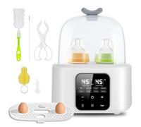 Baby Bottle Warmer 6-in-1 with Temp Control, Fast Warming in Minutes for Breastmilk & Formula, Milk Warmer with Digital LCD, Portable Bottle Steriliser for Travel and Home Use