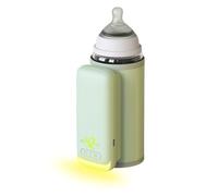 Baby Bottle Warmer, Fast Heating Precise Temperature Control Milk Warmer with Night Light, Leather Insulated Sleeve, Portable Milk Warmer for All Bottles