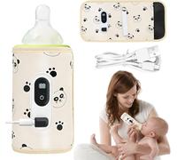 Baby Bottle Warmer for On the Go, Baby Bottle Warmer on the Go with LCD Display, USB Baby Bottle Warmer, 21 Adjustable Temperature, for All Bottles