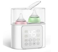 Baby Bottle Warmer, PASUIDU 9-in-1 Multi Functional Baby Milk Warmer Fast Baby Food Heating & Defrost, Double Bottle Sterilizer with Timer and 24 Hour Appointment for Breastmilk or Formula Warme