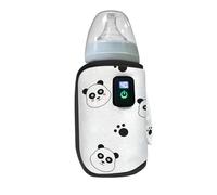 Baby Bottle Warmer, Portable Bottle Warmer Sleeve USB Milk Heat Keeper Heating Cover Insulation niversal 21 Speeds Temperature, Adjustable USB Travel Milk Heat Keeper for Home Family Travel Panda