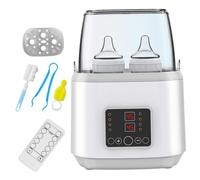 Baby Bottle Warmer & Steriliser Temperature Adjustable Portable Bottle Warmer Remote Control Baby Food Heater with LCD Display for Breastmilk or Formula, Grey
