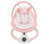 Baby Bouncer, Portable Electric Baby Swing with Bluetooth, 5 Swing Speed, 10 Lullabies, 5-Point Harness, Remote Control & Touch Panel - Bouncer from Birth for Indoor & Outdoor Use (Floral)