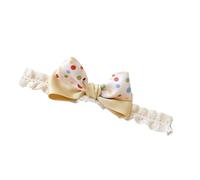 Baby Bow -Headband, Cloth and Metal Cute Wave Point Stylish Comfortable and Soft Toddler Booghoofdband For Photography For Girls (Light Yellow)