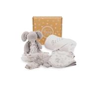 Baby Box Shop - Personalised Baby Gifts - Hooded Towel & Elephant Comforter with Newborn Essentials for New Born Baby, Ideal Christening Gift Unisex