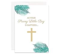 Baby Boy Baptism Card for Baby Boy Christian Religious Baptism Card for Boy (Single Card)