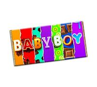 Baby Boy Chocolate Bar Wrapper Novelty Gift Present for new born baby shower (#1257) (with chocolate bar)