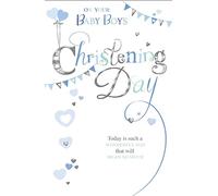 Baby Boy Christening Day Greeting Card 20 x 14 cm Very Special Occasion Congratulations