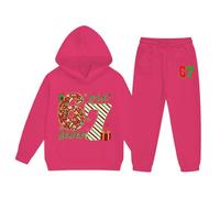 Baby Boy Christmas Outfit Number 6 7 Pockets Fleece Red Matching Cargo Jogger Set Purple Zipper My First Toddler Sweater Pink