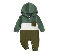 Baby Boy Clothes Newborn Hoodie Romper Fall Winter One-piece Outfit Infant Cute Clothing Set 0-18 Months (Green, 12-18 Months)