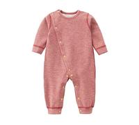 Baby Boy Girl Button Front Sleep Play Footed Sleeper Long Sleeve Pyjamas Baby Cotton Snap-Up Sleepsuit Baby Footed Pajamas Baby ne Piece Grows (Pink, 3-6 Months)