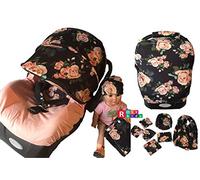 Baby Boy Girl Car Seat Cover 9 Piece Set Headrest Hat Nursing Scarf 06JE01