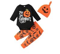 Baby Boy Girl My 1St Halloween Outfits Girls Boys Infant Clothes Set Ghost Pumpkin Fancy Dress First Overalls Spooky With Hat For Kids Toddler Cosplay Outfit
