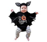 Baby Boy Girl My 1St Halloween Outfits Girls Boys Infant Clothes Set Pumpkin Romper Kids Jumpsuit with Hat Overalls Spooky Costume Cute Trousers Toddler Bodysuit Black