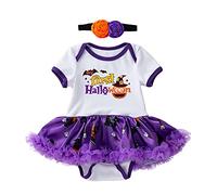 Baby Boy Girl My 1St Halloween Outfits Newborn Outfit Jumpsuit Costume Fleece One-Piece Skull Sleepwear Cute Hat Trousers Photography Props Purple