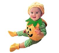Baby Boy Girl My 1St Halloween Outfits Pumpkin Costume Kids Fleece Jumpsuit One-Piece Skull Sleepwear Warm Bodysuit Outerwear Toddler Cosplay Outfit Orange