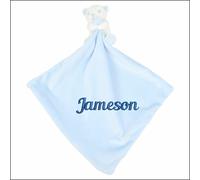 Baby Boy Girl Personalised Name Embroidered Comforter Blanket Rabbit Blue Bear