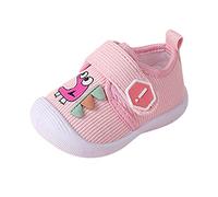 Baby Boy Girl Squeaky Shoes Infant Cartoon Sole Rubber Sole Closed-Toe Sneakers Easy Fasten Sandals Toddler First Walking Shoes Pink