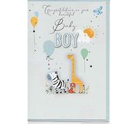 Baby Boy Newborn Greeting Card 20 x 14 cm Congratulations Beautiful