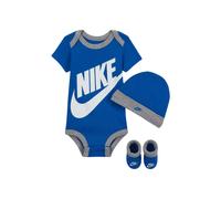 Baby boy outfit set with body, socks, and hat with logo Nike Futura Blue 0/6 months