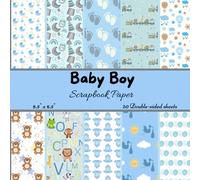 Baby Boy Scrapbook Paper: Blue Baby Themed Craft Paper Pad for DIY Projects