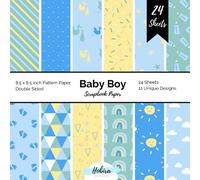 Baby Boy Scrapbook Paper: Pattern Paper Double Sided 8.5x8.5 Decorative Paper for It's a Boy Card Making, Art Craft Projects and Baby Boy Scrapbook Journal 24 Designer Paper Sheets