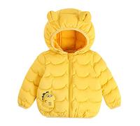 Baby Boy Vest Coat Kids Child Toddler Infant Baby Boys Girls Long Sleeve Winter Coats Jacket Cute Animals Hooded Outer Outwear Outfits Clothes Jacket with Hood (Yellow, 12-18 Months)