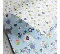 Baby boy wrapping paper | 3 x Premium gift wrap sheets printed in the UK and fully recyclable | delivered in tube (not folded) | luxury 110gsm 50 x 70cm double sided giftwrap