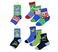 Baby Boys 6 Pairs Cotton Rich Tot Socks | Toddler, Infant, Newborn, Child | Fun Designs Cars, Trucks, Monsters, Dinos | Soft, Comfortable, Cozy, Warm for All Seasons | 0-24 Months, 0-2 Years Old