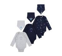 Baby Boys 6 Piece Set Bodysuit & Bib Multipack Designer Brand 1m to 24m New (TT6PC - 24M)