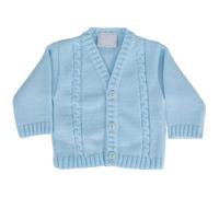 Baby Boys Cardigan, Baby Boys Winter Knitted Cardigan, Cable Knit, Baby Boys Knitwear, Made in Portugal, Blue, Newborn