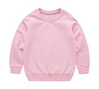 Baby Boys Crew Neck Sweatshirts Long Sleeve Plain Fall Collar Lightweight Pullover Sweatshirts Cute Warm Casual Comfy Soft Tops for Kids (Pink, 12-18 Months)
