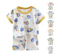 Baby Boys Dinosaur Pyjamas Shorts Pjs Set Toddler Cute Animals Print Pajamas Newborn Cotton Sleepsuits Short Sleeve Crew Neck Loungewear Soft Breathable (Sky Blue, 4-5 Years)