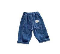 Baby Boys Elastic Waist Jeans Toddler Kids Cute Bear Casual Baggy Pull on Jogger Denim Pants Harem Trousers Autumn Wear Sweat Pants for Boy (Blue, 6-12 Months)