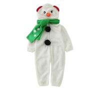 Baby Boys Girls Christmas Costume Snowman Fleece Hoodie Romper Scarf Set Hooded Warm Winter Clothes One-Piece Outfits Cozy S erpa Onesies Toddler Overall Xmas Clothes Cosplay Photography Props White