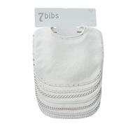 Baby Boys Girls Double Layer of Cotton Bandana Drool Soft Absorbent Drooling Bibs (7 Pieces) (White)