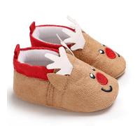 Baby Boys Girls First Walking Shoes Breathable Lightweight Slip-On Trainers Anti-Slip Sneakers Socks Festive 1St Christmas Xmas Red Green Elf Boot Boy 2.5 Sock (Brown#b,5)
