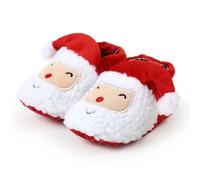 Baby Boys Girls First Walking Shoes Walkers Toddler Anti-Slip Breathable Sneakers Winter Floor Socks Festive 1St Christmas Xmas Red Green Elf Boot Slipper 18-24 Months (A#Red,4)