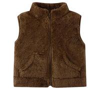 Baby Boys Girls Fleece Gilets Warm Winter Button Down Plush Vest Fashion Solid Fuzzy Sleeveless Coat with Pockets Newborn Outwear for Toddler Infant Boys Girls