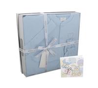 Baby Boys & Girls Newborn Gift Set, Sleepsuit, Hat, Bib, Mittens, Pure Cotton, Blue, 0-3 Months