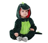 Baby Boy's Girl's Rompers Girl Boy Romper Set Fleece Long Sleeve Hooded Grows Outfits Cotton Pajamas Funny Cosplay Zip-Up Jumpsuit Newborn Clothes Dark Green