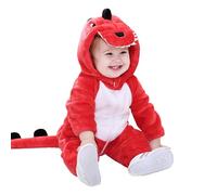 Baby Boy's Girl's Rompers Girl Boy Romper Set Fleece Long Sleeve Hooded Grows Outfits Cotton Pajamas Funny Cosplay Zip-Up Jumpsuit Newborn Clothes Watermelon Red