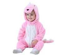 Baby Boy's Girl's Rompers Girl Boy Romper Set Fleece Long Sleeve Hooded Grows Outfits Cotton Pajamas Funny Cosplay Zip-Up Jumpsuit Newborn Clothes Pink