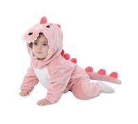 Baby Boy's Girl's Rompers Girl Boy Romper Set Fleece Long Sleeve Hooded Grows Outfits Cotton Pajamas Funny Cosplay Zip-Up Jumpsuit Newborn Clothes Light Pink
