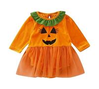 Baby Boy's Girl's Rompers Girl Boy Romper Set Fleece Snowsuit Jumpsuit Cotton Pajamas Warm Outfits Clothes Cartoon 0-12 Months Orange