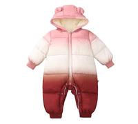 Baby Boy's Girl's Rompers Girl Boy Romper Set Fleece Snowsuit Jumpsuit One Piece Hoodie Grows Outfits Clothes Newborn Red